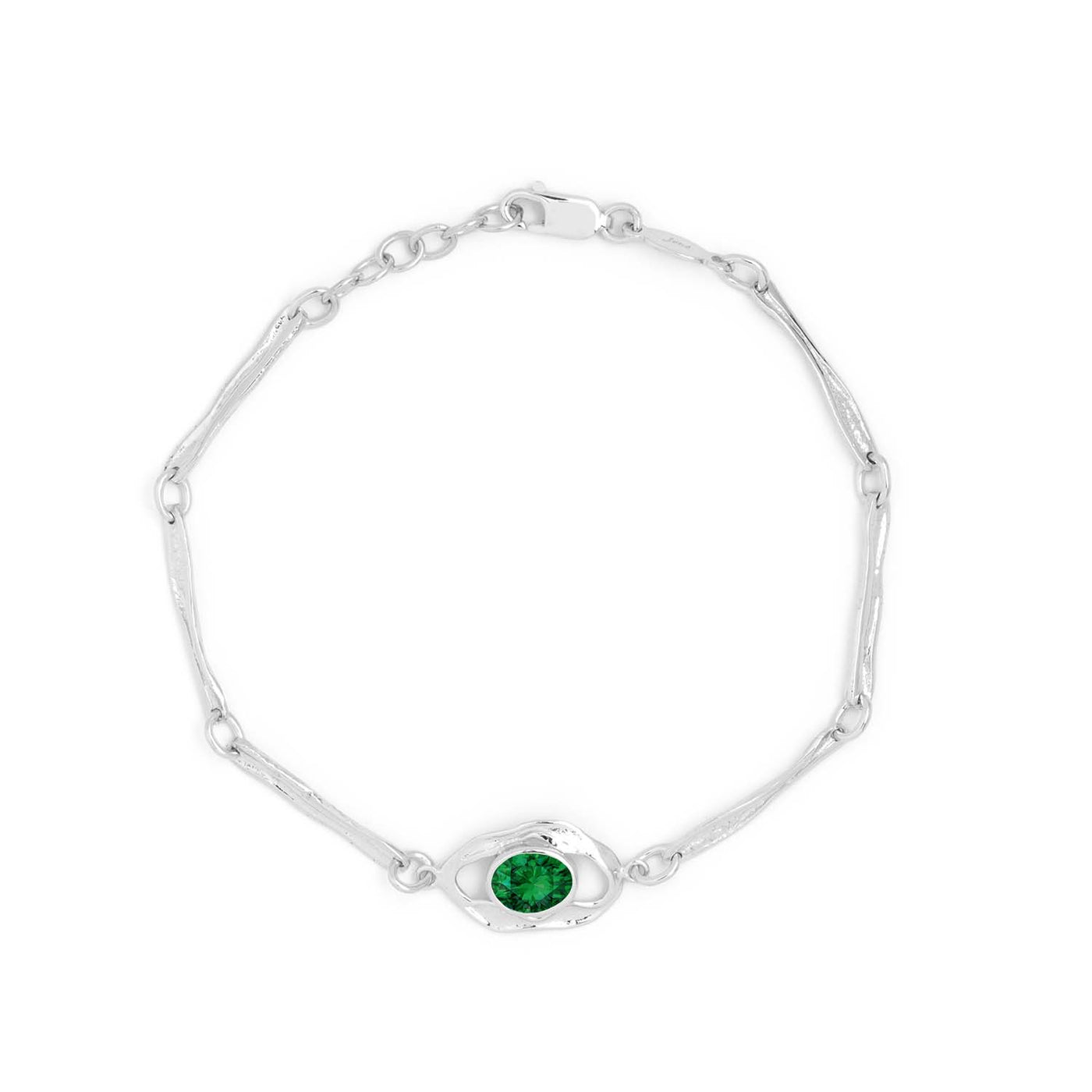 Silfurarmband með emerald