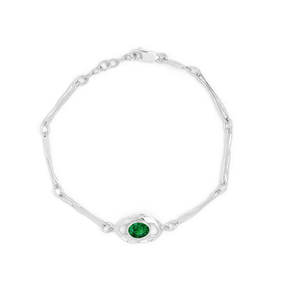 Silfurarmband með emerald