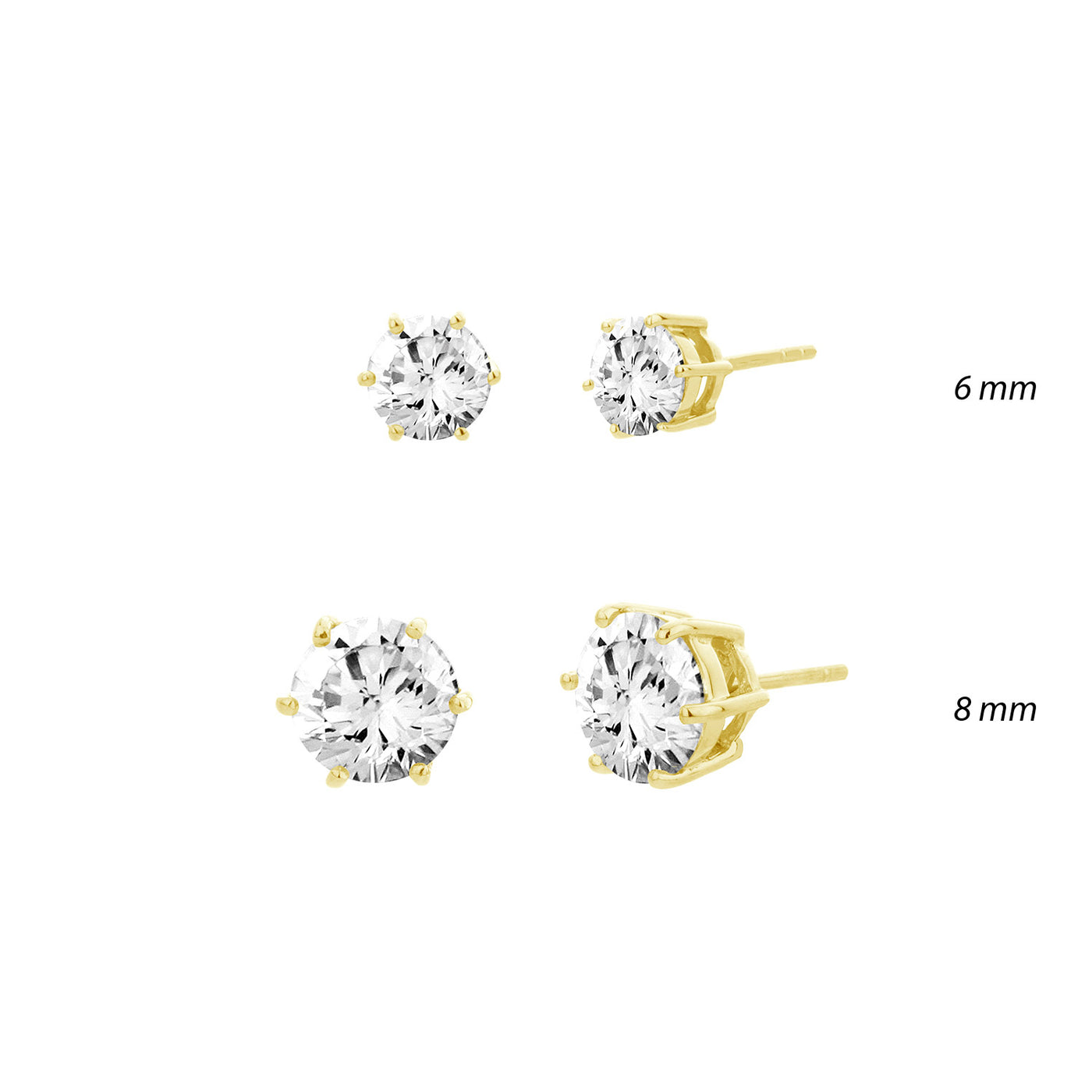 Gulleyrnalokkar með zirconia - 6 mm