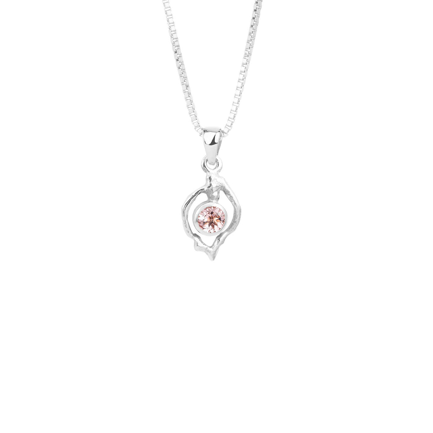 Silfurhálsmen með morganite